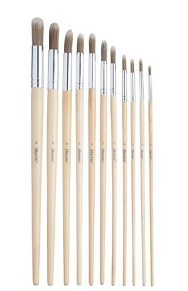 HARRIS ARTIST PAINT BRUSHES SET FLAT / ROUND / ANGLED FITCH HEAD HOBBY  CRAFT DIY