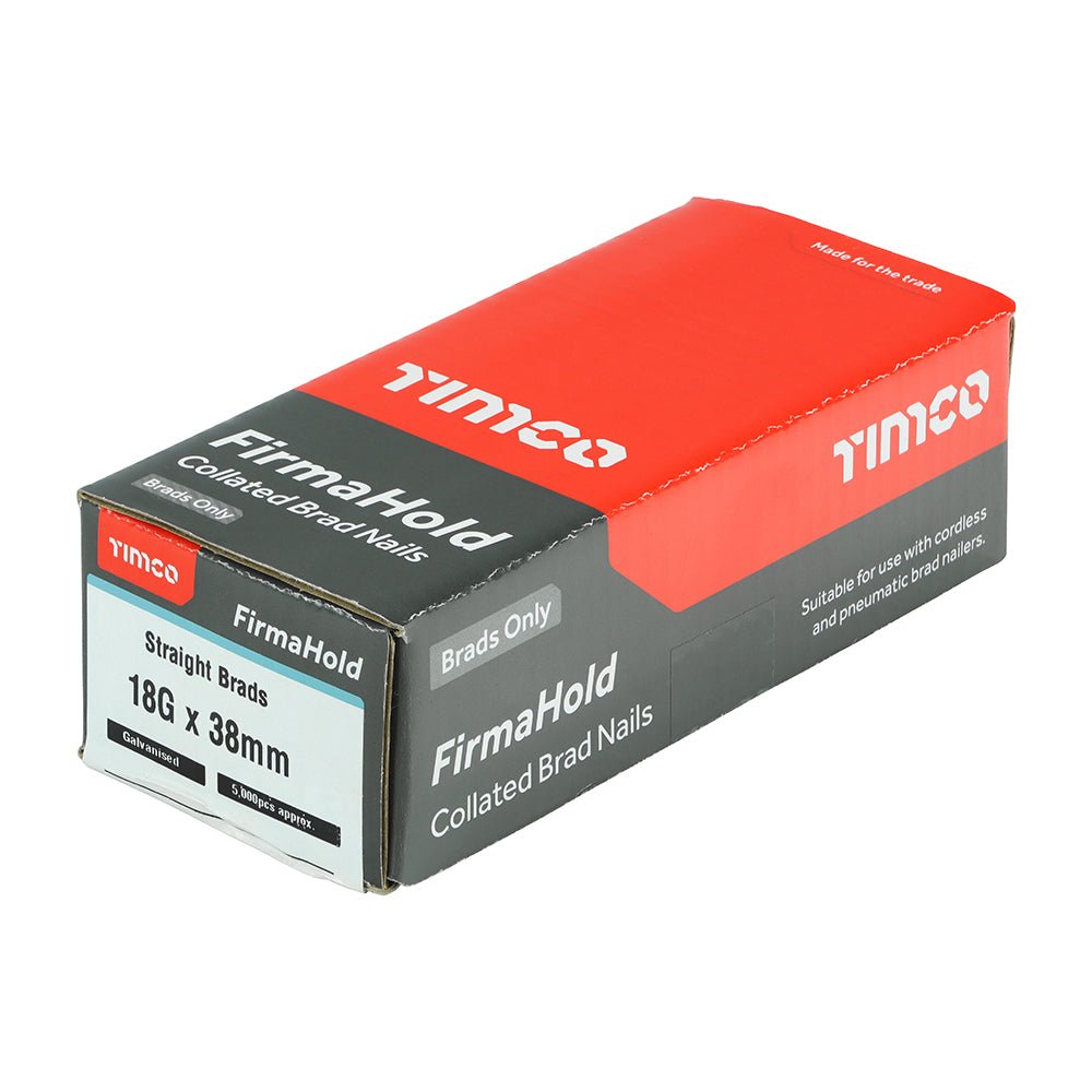Timco FirmaHold Collated Brad Nails 18 Gauge 38mm Straight Galvanised
