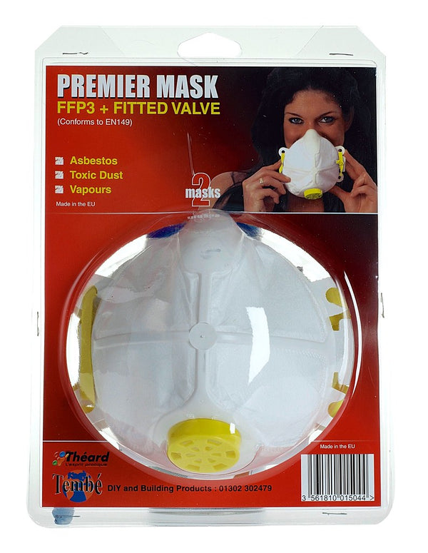 Premier FFP3 Face Mask with fitted valve (2 Pack)