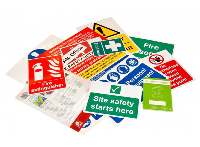 Site Sign Pack - Selection A - A More Complex Selection Of Safety Notices Suitable For A Wide Variety Of Sites.