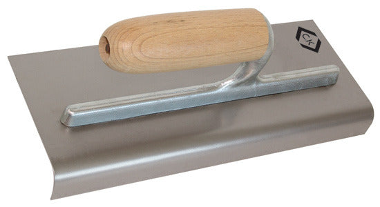 C.K Concrete Edging Trowel Carbon Steel Wood Grip 280 x 115mm (11 x 4.5")