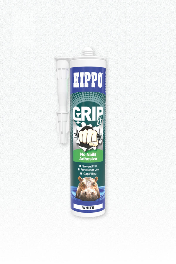 Hippo GRIPit No Nails Adhesive - White (290ml Cartridge)