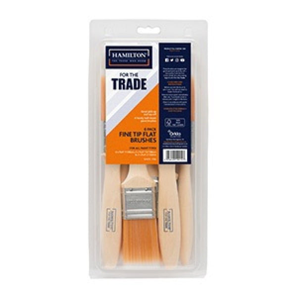 Hamilton For The Trade Fine Tip Flat Brushes 6 Pack