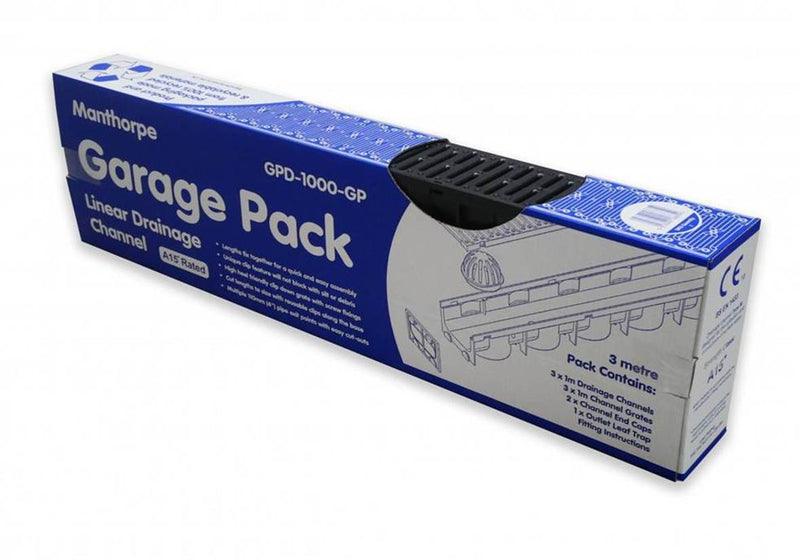 Manthorpe Linear Drainage Channel 3m Garage Pack GPD-1000-GP