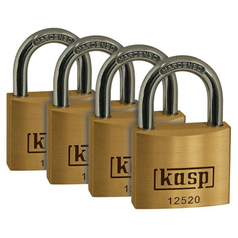 Kasp Premium Brass Padlock 40mm - Quad Keyed Alike Set