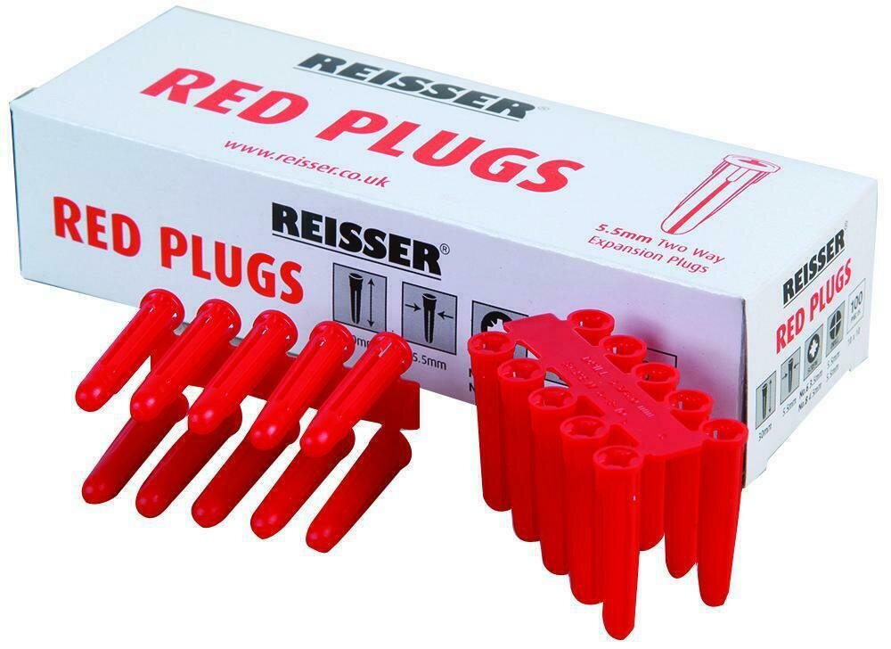 Reisser Red Expansion Wall Plug (5.5mm) - (Qty 100) | My Trade Products