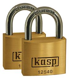 Kasp Premium Brass Padlock 40mm - Twin Keyed Alike Set